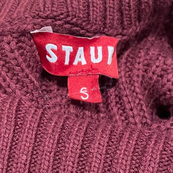 Last Chance! New Staud Benny Textured Oversized Sweater Merlot S $235 - Picture 3 of 6